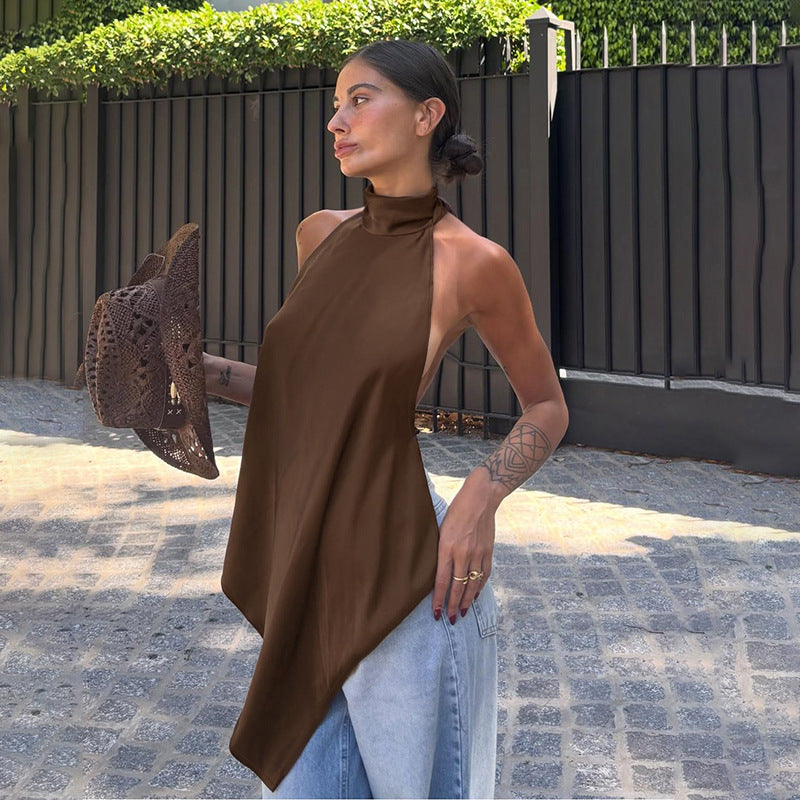 Sexy Slim-fit Halter Long Top Women