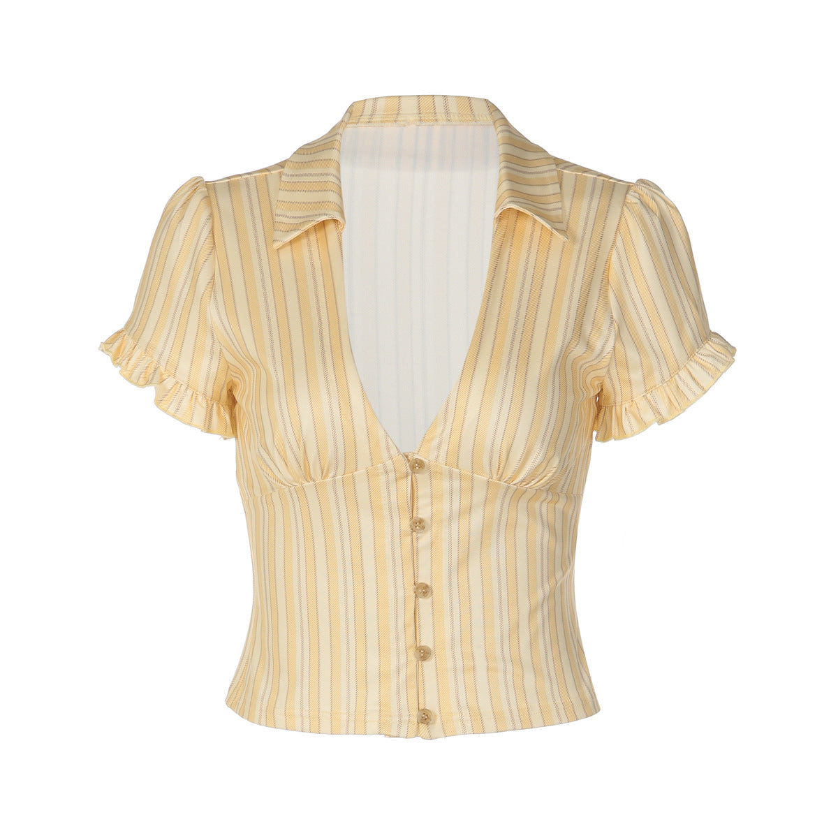 Spring Cardigan Button Up Short Sleeve Top