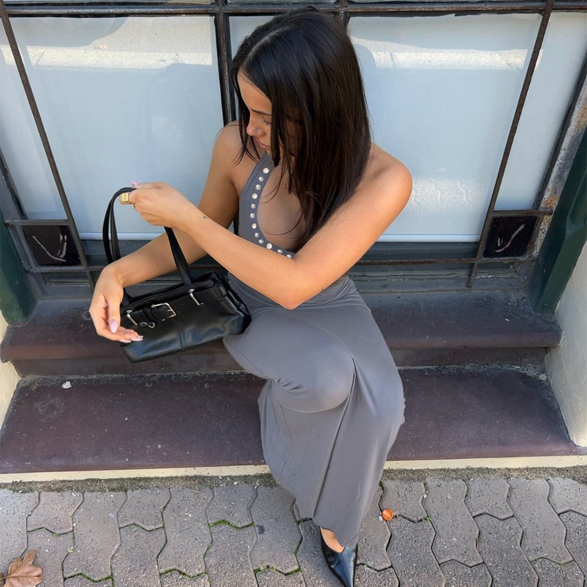 Sexy Midriff Baring Bodycon Dress And Skirt Set For Women