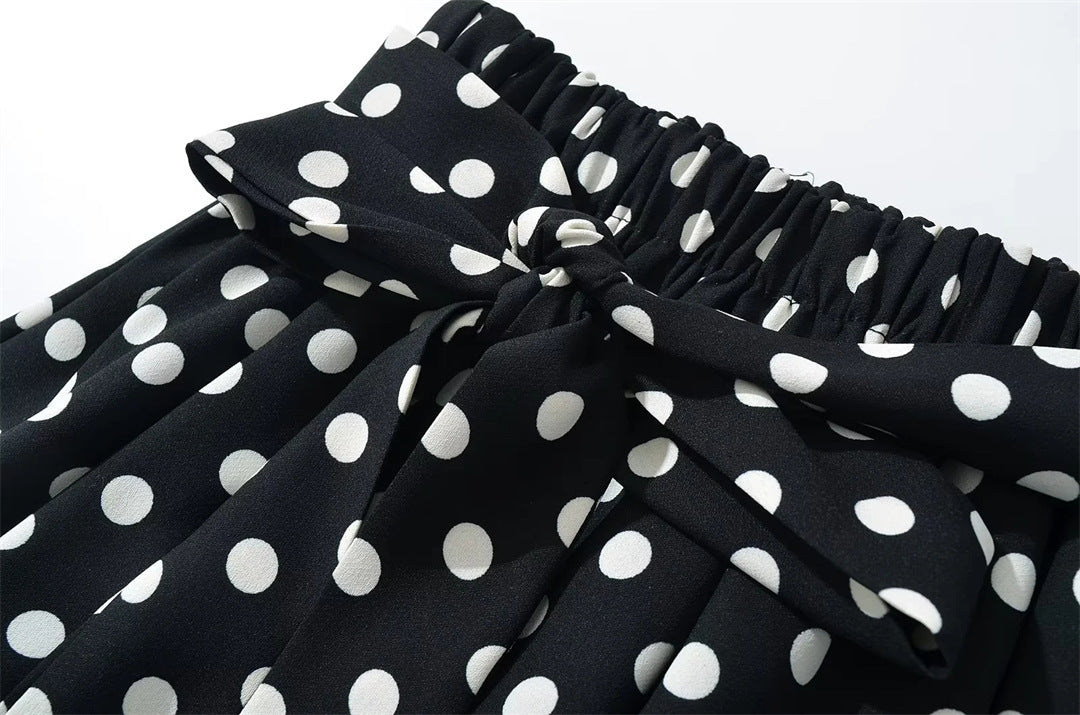 Women's Fashion Halter Off-the-shoulder Polka Dot Set