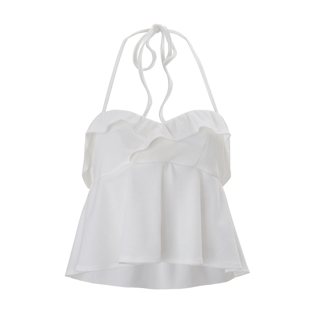 Neck-hanging Midriff-baring Tank Top For Women