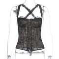 Wind Lace Sexy Corset Bustier Top All-Match Slim-Fit Tank Top For Women