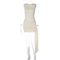 Vest-style Short Patchwork Ribbon Dress