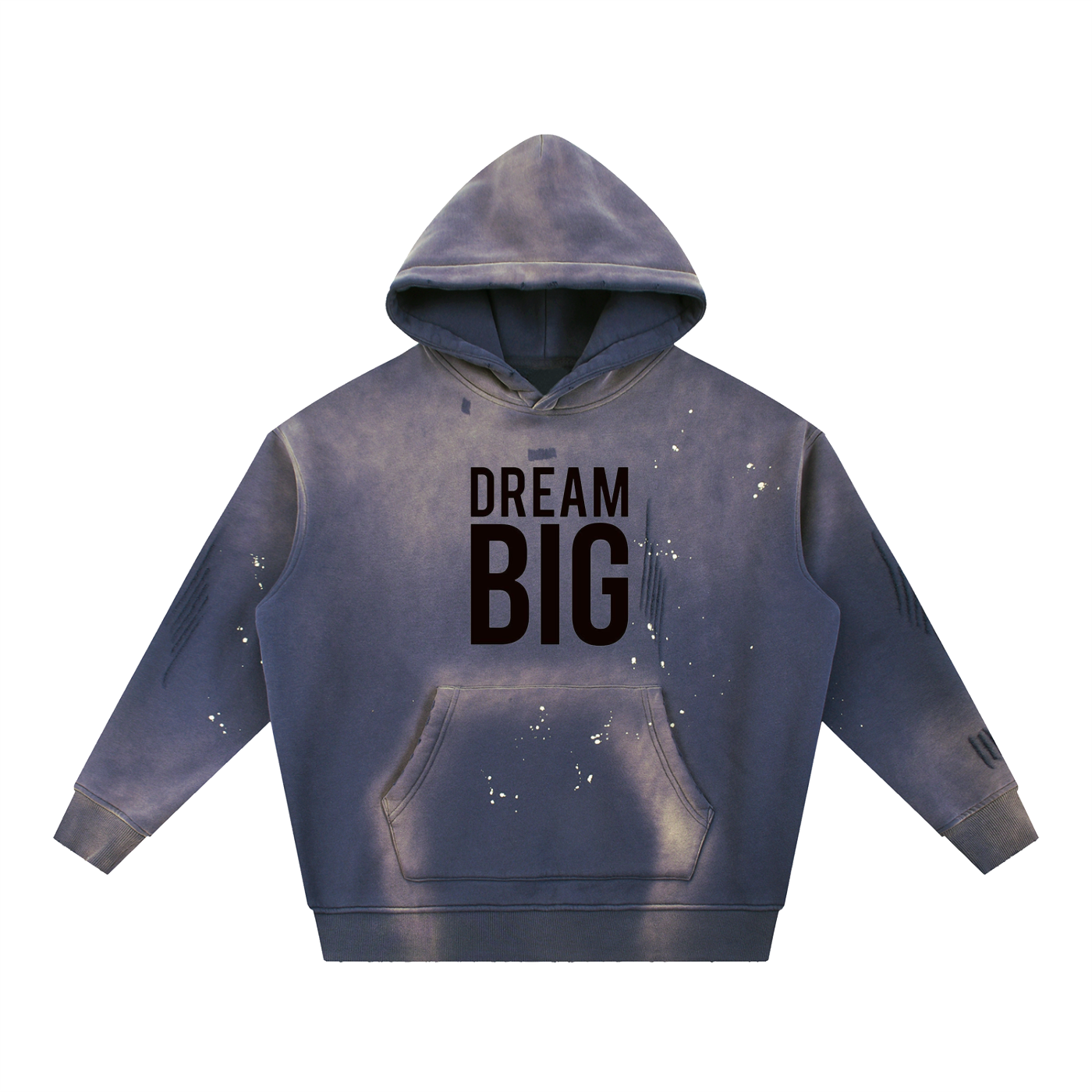 Vintage Washed Frayed Fleece Hoodie