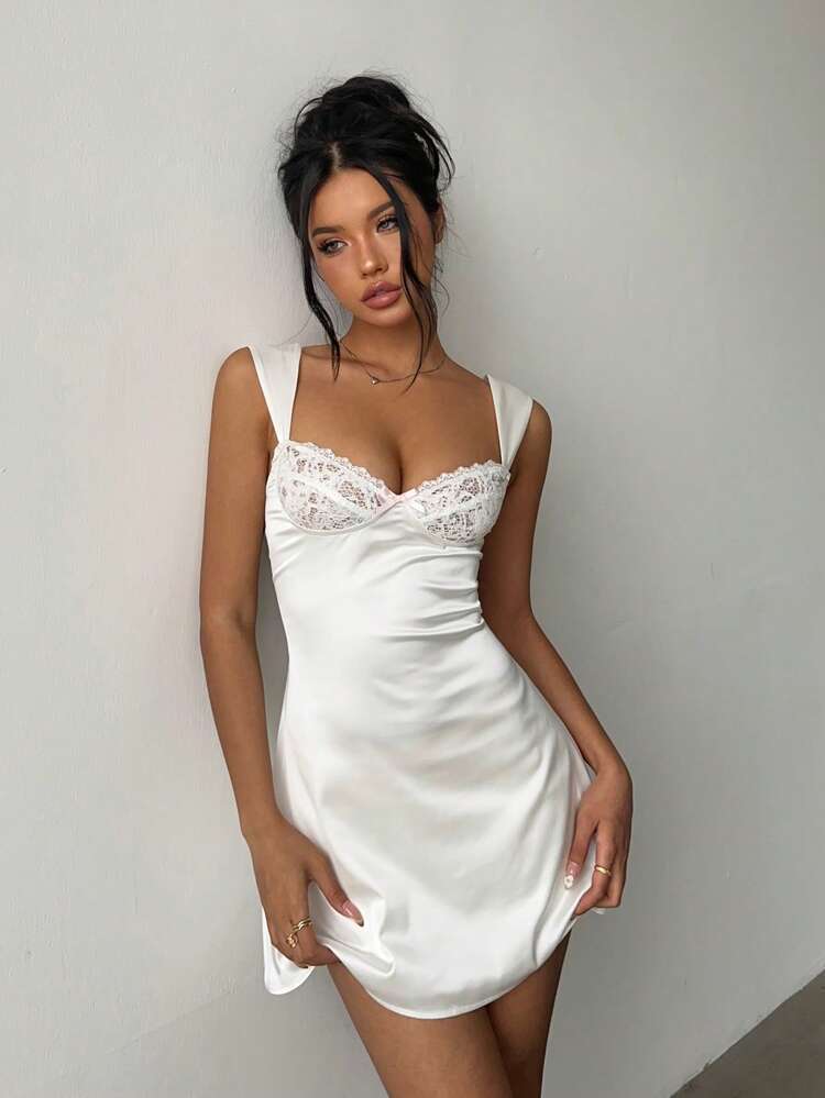 A-line Swing Dress Satin Loungewear For Women