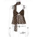 Women's V-neck Backless Polka-dot Camisole, Plus A Complimentary Silk Ribbon