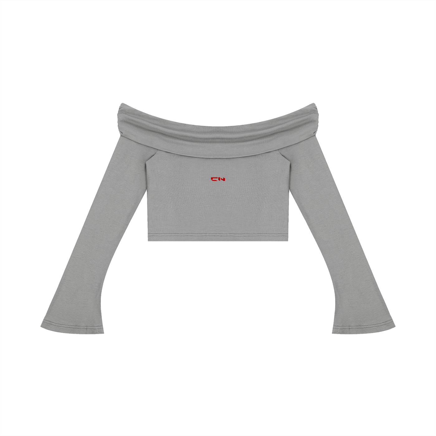 Women's Off-the-Shoulder Bell Sleeve Crop T-Shirt