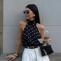Design Sense American Hot Girl Lace-up Halterneck Camisole Women