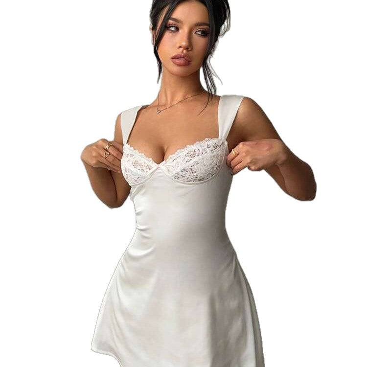 A-line Swing Dress Satin Loungewear For Women