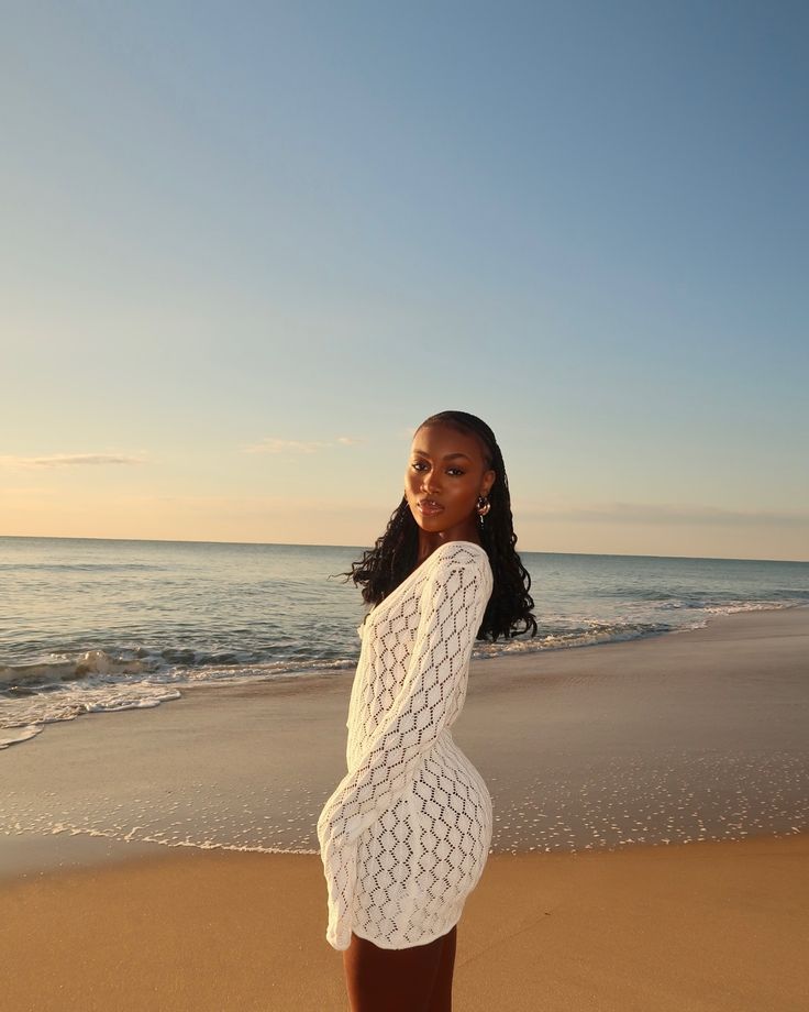 Hollow Knitted Beach Skirt Bikini Swimsuit